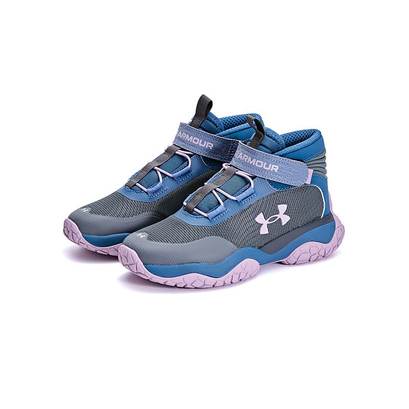 Under Armour Comfortable Lightweight Mid-Top Running Shoes Kids Sneakers Black White Gray 2341503