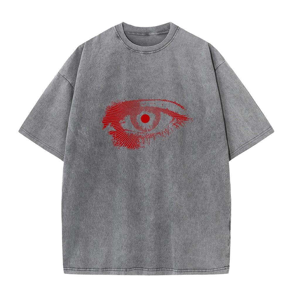 

Summer Heavyweight Distressed Washed TShirt Fashion Print Street Style Suitable For Everyday Commute Pure Cotton Short Sleeves S