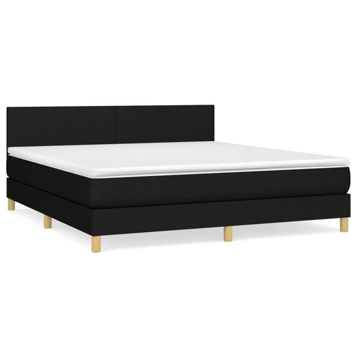 Maison Exclusive - Sommier à lattes de lit avec matelas Noir 180x200 cm Tissu