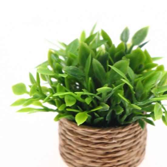 Miniatur-Bonsai-Pflanzen-Requisiten Topfpflanzen-Dekoration Künstliche Grüne Pflanzen für Puppenhaus Schreibtischregal Mini-Heimdekorationen Miniatur-Bonsai-Töpfe