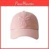 Bowknot Korean Adorable Baseball Cap For Girls Allseason Soft Top Pink Hat