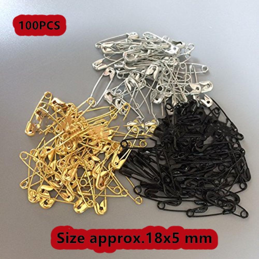 

100 шт. маленькие крошечные металлические мини-булавки золотого, серебряного, черного цвета