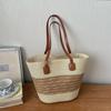 New Style Women's Straw Woven Tote Bag for Beach Vacation - Large Capacity Handbag & Shopping Basket