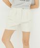 AWESOME STUDIO Women'S Collared Short Denim Pants Cream