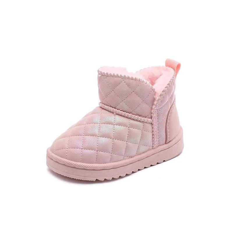 Winter Children Shoes Baby Girls Snow Boots Thick Plush Boys Casual Shoes Waterproof Anti Slip Outdoor Kids Boots Size 19-36