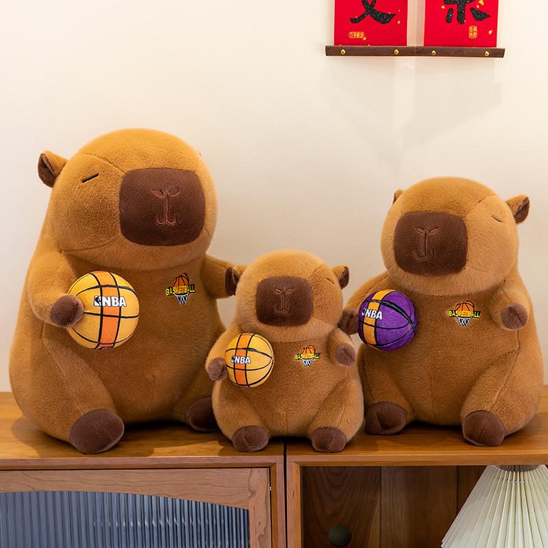 Capybara Basketball Plush Toy Cartoon Stuffed Animal Doll Room Decoration Gifts