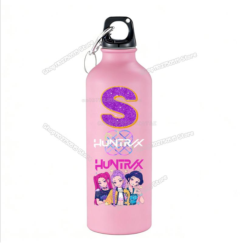 

High Quality 500ml KPop Demon Hunters Kids Sport Water Bottle Letter A-Z Rumi Mira Zoey Outdoor Bottle Large Capacity Girl School Drink Cups