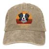 Best Border Collie Dad Ever Baseball Cap Unisex Adjustable Vintage Washed Denim USA