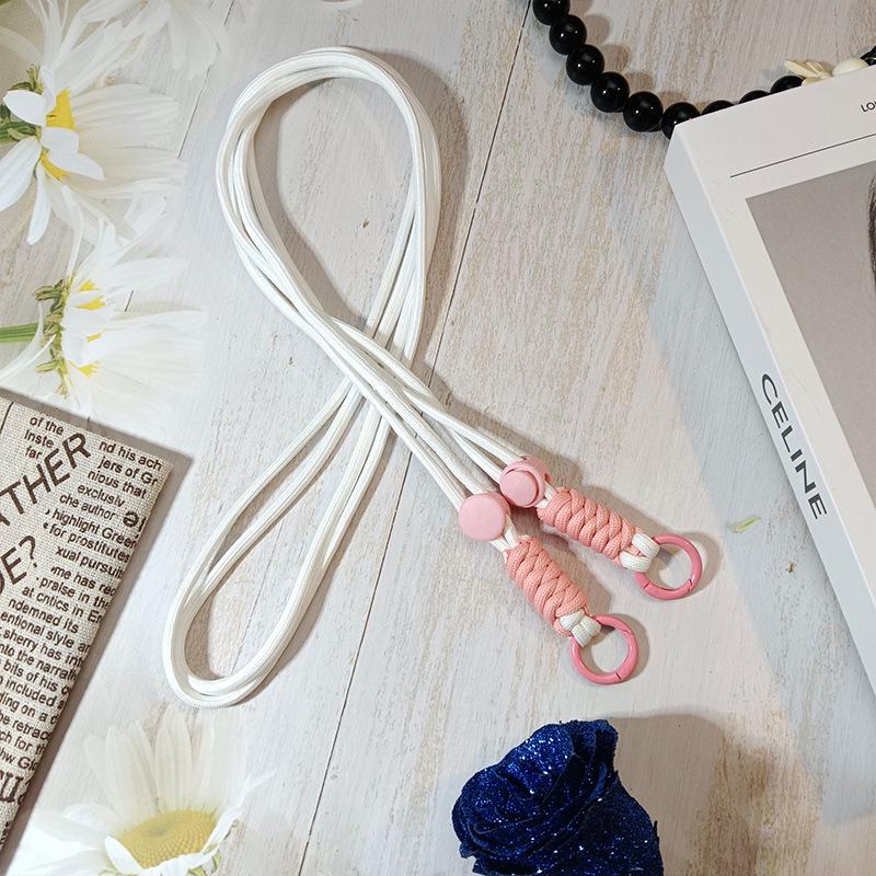 Lanière de téléphone croisée tressée réglable anti-perte avec clip arrière et sangle pour gants de ski