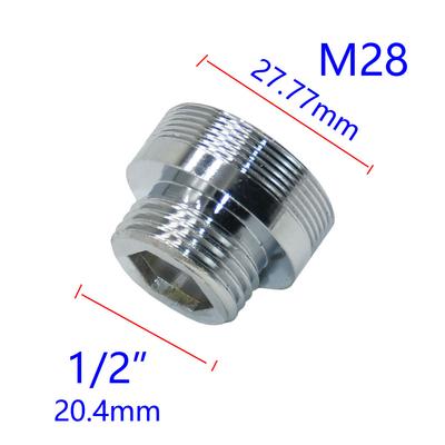 Brass 1/2" To M16 M18 M24 M28 Thread Connector Male Female For Bubbler Water Purifier Faucet Copper Fittings Silver Plating
