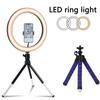 Selfie Videolys Selfie LED Ringlys Dimbar Rund Ring Fylllys Med Stativ Tripoder For Telefon Video Live Kamera Belysning