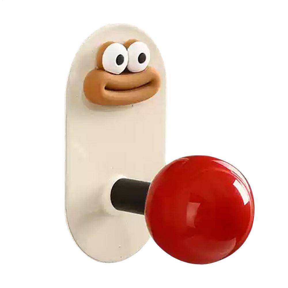 ABS Wall Mount No-Drill Hooks Key Chain Storage Rack Strong Self Adhesive Coat Hat Hanger Girl Child Room Decoration Holder