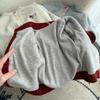 Kids Thick Red Knit Sweater Winter Warm Soft Top for Boys and Girls