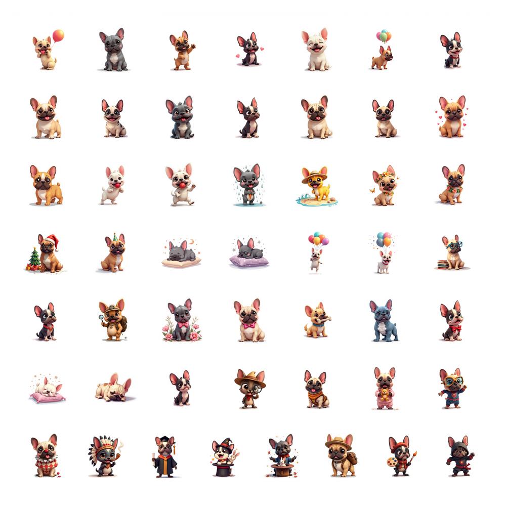 50pcs Decals Festive Funny Stickers Stationery Stickers Animal Stickers For Fridge Phone