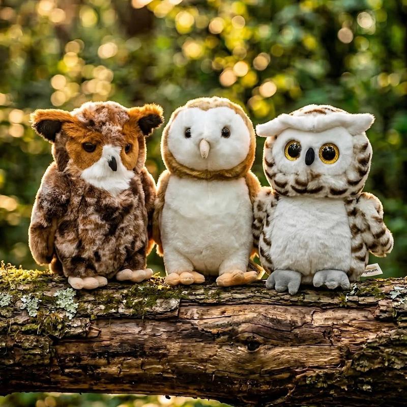 Simulation Big Eyes Owl Plush Toys Cute Snow Owl Stuffed Animal Natural Bird Plushie Wildlife Soft Dolls Kids Gifts Birthday