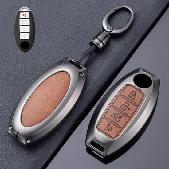 Zinc Alloy Leather Car Key Case Cover For Nissan Maxima Altima Rouge Pathfinder