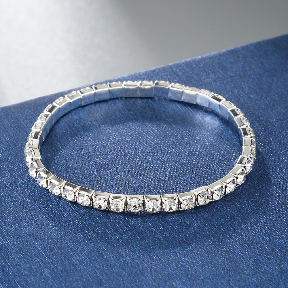 Elastic Bracelet Full Diamond Single Row Bracelet Bride Diamond Set Multi Row Diamond Flash Diamond Chain