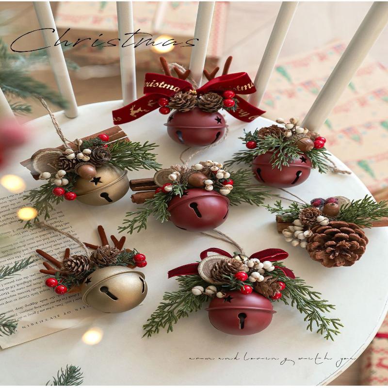 Noel Çanı Boynuzlar Fiyonk Kozalak Çan Karışık Kolye Noel Ağacı Vitrin Araba Asma Süsü