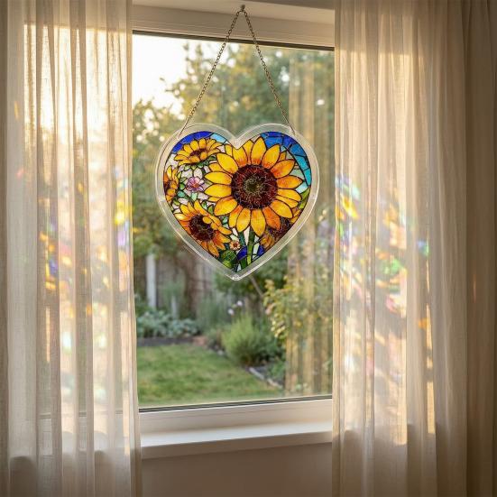 Bookish Acrylic Puzzle Suncatcher, Stained Glass Style Window Hanging Ornament, Hummingbird Floral Book DIY Sun Catcher Kit for Home Decor,