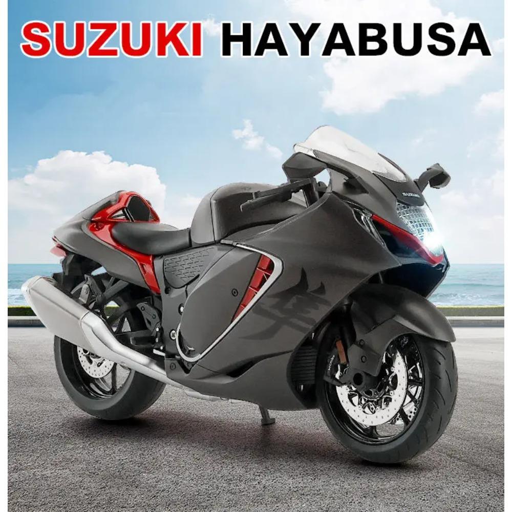 1/9 Suzuki Hayabusa GSX-1300R Alloy Motorcycle Model Toy Vehicle Collection Carrying Lighting Off Road Autocycle Toy Car