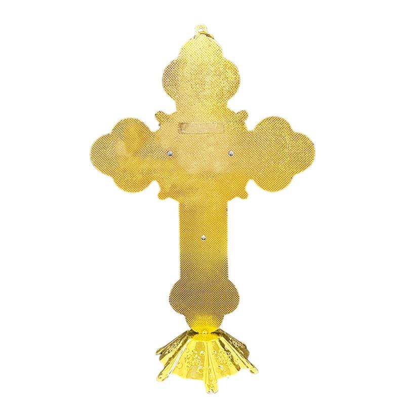 Exquisites Metal Tabletop Crucifix Figurine Unique Stylish Designs Enhances Living Space Enthusiasts Collection