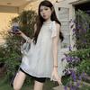 Bow Polka Dot Neck Shirt Women's Summer New French Gentle Wind Sleeveless Shirt Design Sense Niche Top
