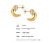 18K Gold Plated Crescent Moon Diamond Earrings - Exquisite Titanium Steel Jewelry