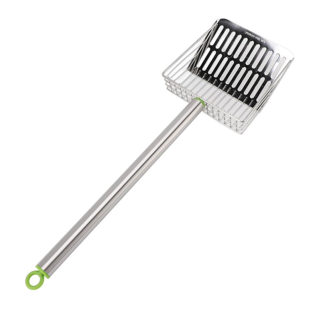 Long Handle Sifting Shovel Stainless Steel Litter Scoop Durable Chicken Poop Scooper  Pet Cleaning