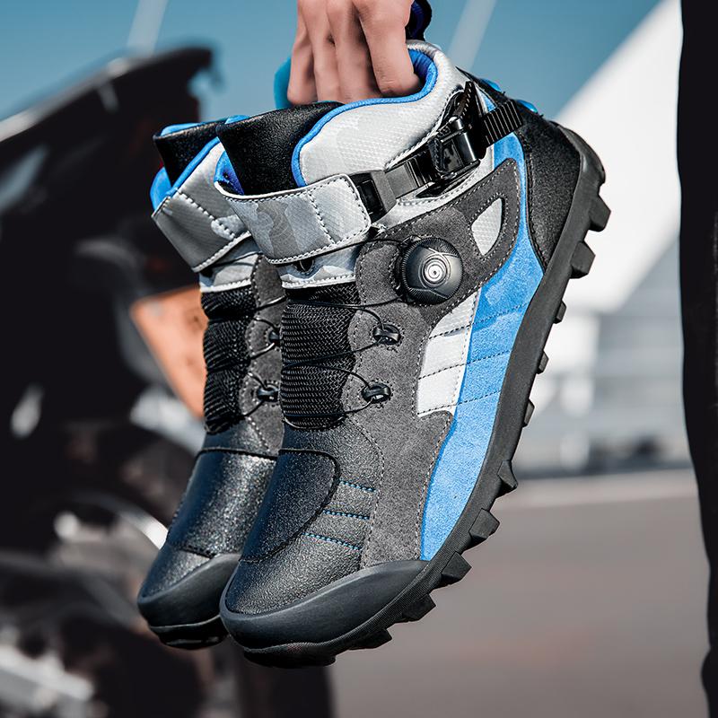 Original Design Motorcycle Boots Botas Moto Microfiber Leather Motocross Off-Road Racing Boots Motorbike Riding Shoes Men