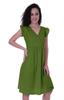 Moomaya Schiffli Dress Frill Sleeve W  V-neck Casual Relaxed Summer Garden