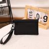 Solid Canvas Mini Coin Purse Simple Zipper Kid Storage Pouch Cute Mini Wallet For Women Men Coin Key Bag