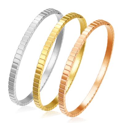 Armband 4 mm quadratisch rund Persönlichkeit einfaches Armband aus Titanstahl 304