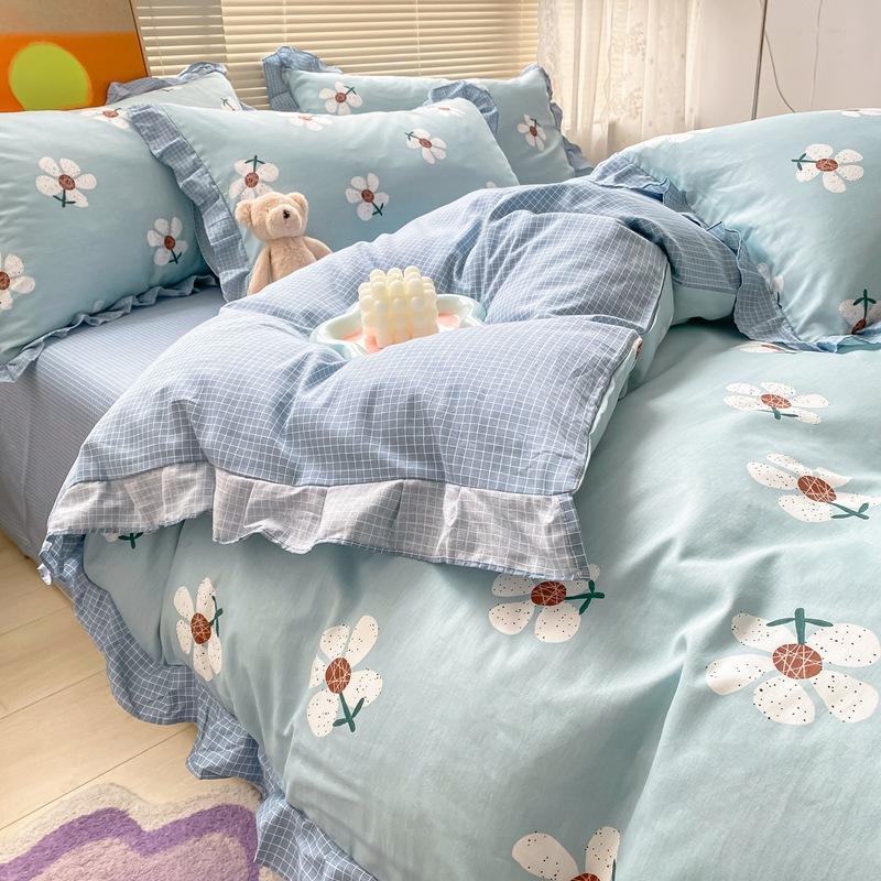 

Комплект из четырех предметов из чистого хлопка, 60 штук, в кружевном стиле, в осенне-зимнем стиле, с оборками в стиле принцессы, подарочный набор из четырех предметов из чистого хлопка Quilt cover 200*230cm