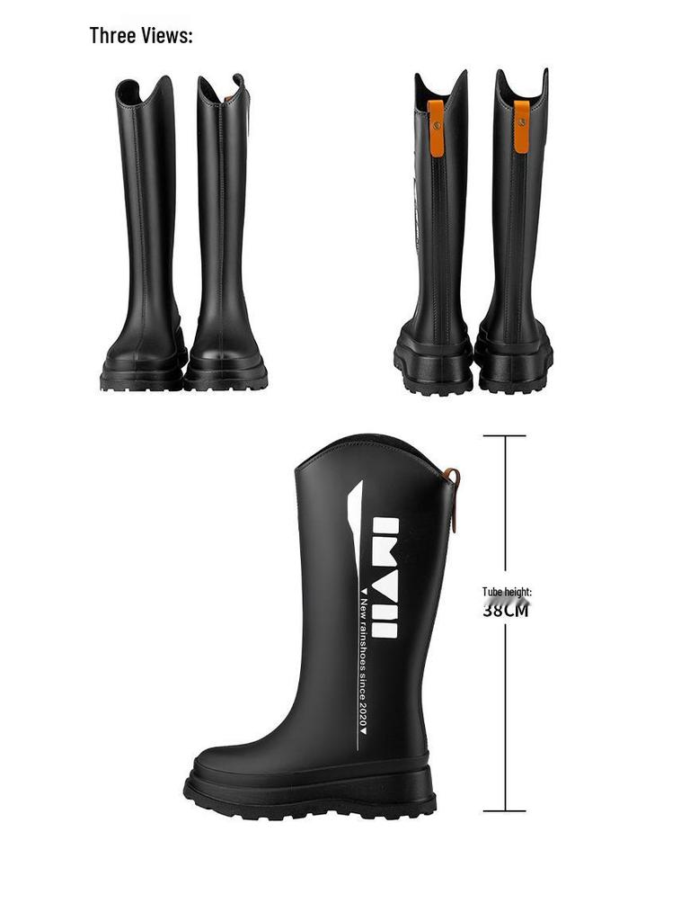 Damen Hohe Rutschfeste Gummistiefel - Wasserdichte Gummischuhe für Alle Jahreszeiten