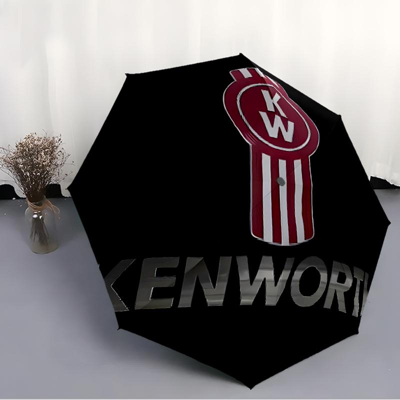 Printed Kenworth LOGOPrinted Folding Umbrella,Outdoor,Leisure,And Travel Umbrella,Durable Umbrella Fabric,Birthday And Holiday Gift