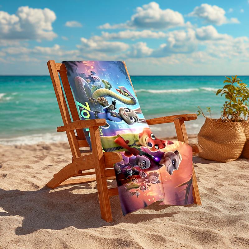 1Pc Zootopia 2 Nighttime Adventure Beach Towel Quick Dry Multiuse For Beach Pool Gym Yoga Home Travel Christmas Halloween Xmas Gift S1127