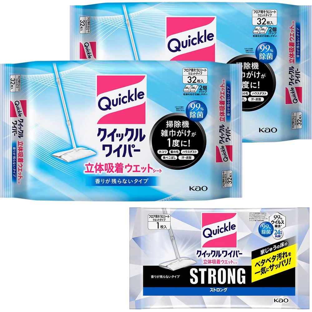 

Quickle Wiper 3D adsorption wet 32 sheets x 2 1 strong sheet included [Bulk Purchase] sheet, scent-free type, pieces,