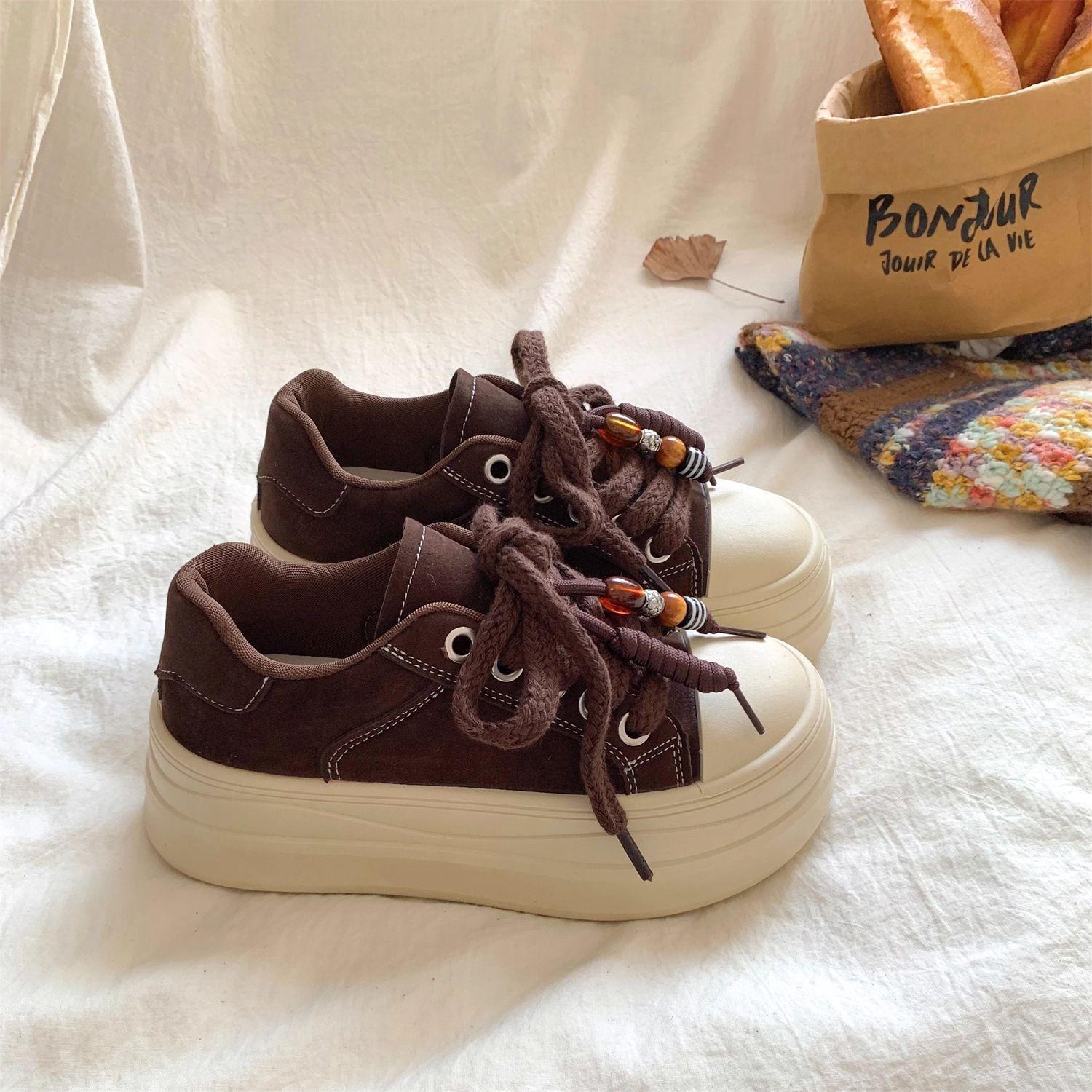 Маленький повседневный ретро подъемник. Кеды CM на шнуровке, осенние, плотные, кружевные 35
