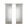 White Sheer Voile Window Curtain with Ring Top for Kitchen, Bedroom and Living Room (2 Panel,55''