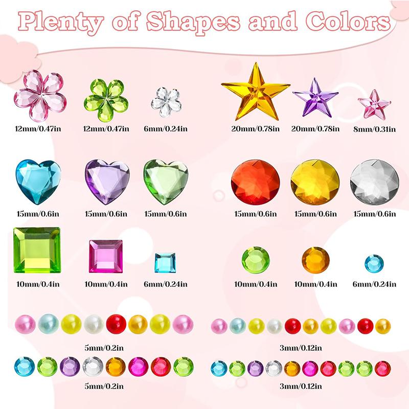 2150Pcs Gems Stickers 10 Sheets Self Adhesive Gems Jewels Stickers Bling Gemstone Stickers for Makeup & DIY Jewelry Craft Making