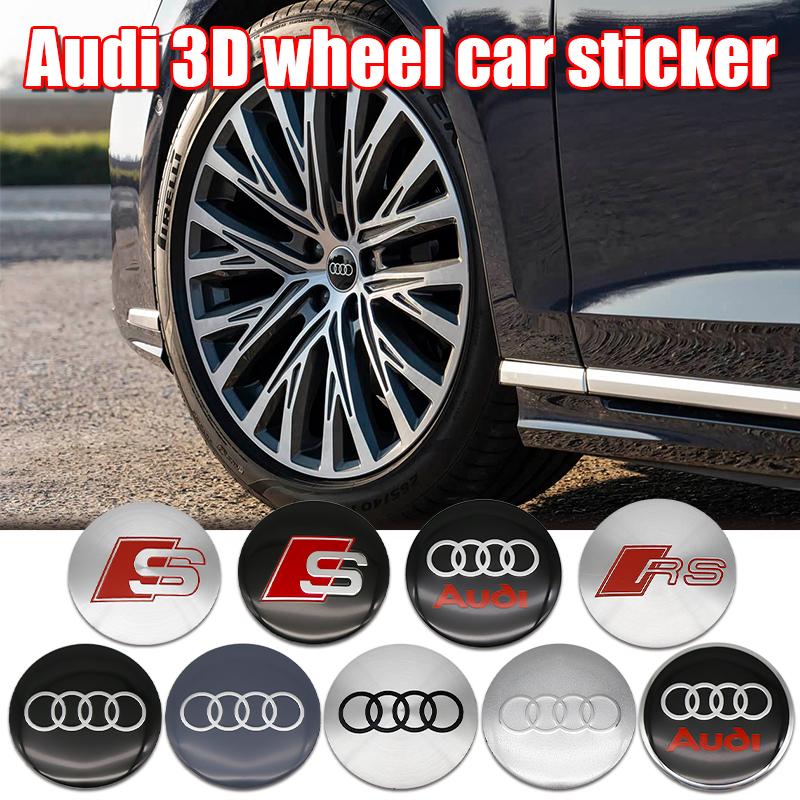 4Pcs 56mm Wheel Rim Hubcap Identity Overlay For 5w RS B8 B9 S A3 8V A4A6 C7 C6 A5 Q3 Q5 Q7 A1 Motorsport Tuning Accessoryw5