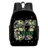Colorful Number 67 Print Round Front Pocket Backpacks for Boy and Girls Best Gifts 2D Flat Cartoon School Bag for Children