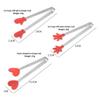 Pinças Mini para Lanches de Silicone e Aço Inoxidável Pegas Antiderrapantes Churrasco Pão Cubo de Gelo Clip Acessórios de Cozinha Churrasco