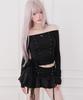 Chelikwili Cloud Lace Off Shoulder Top - Black