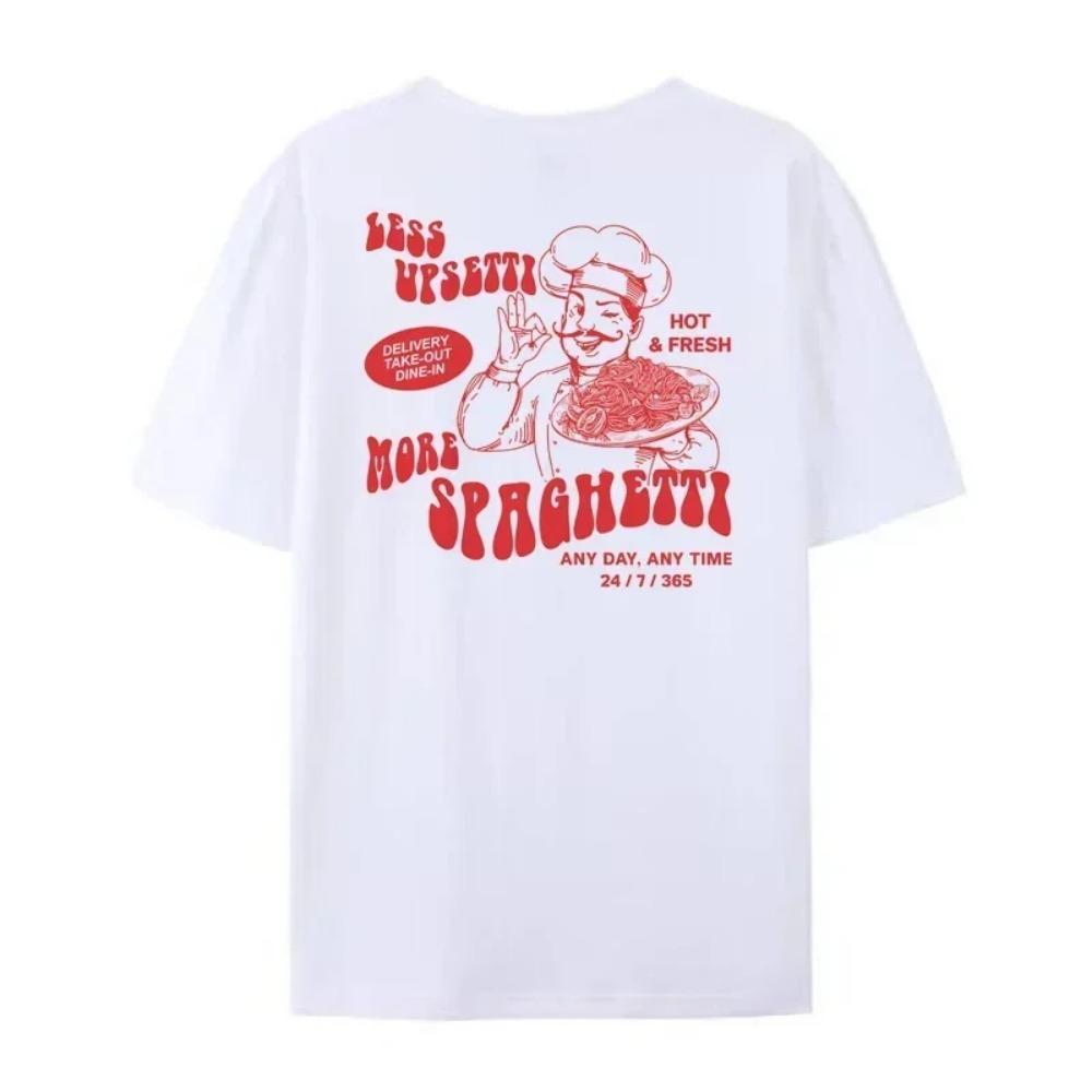 Spaghetti Grafiske T-skjorter Retro Pastaelsker T-skjorte Søt Italiensk Mat T-skjorte Unisex Vintage Hipster Kortermet