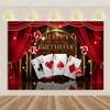 Decorazioni Festa di Compleanno a Tema Carte da Gioco Striscione Sfondo Casinò Dado da Poker Sfondo Scintillante Forniture Oggetti di Scena per Fotografia