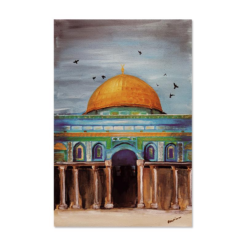 Islamic Canvas Al Aqsa Mosque Muslim Posters Canvas Painting Wall Art Print Pictures Bedroom Living Room Interior Home Decor