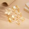 Ingemark 9Pcs/Set Vintage Elegant Imitation Pearl Flower Rings Women Creative Irregular Open Finger Ring Wedding Banquet Jewelry
