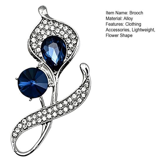 Elegant Brooch Pin Women Rhinestone Flower Pin, Sparkling Floral Lapel Daily Wear Jewelry Decorative Accessory for Coats Dresses Suits Vintage Badge