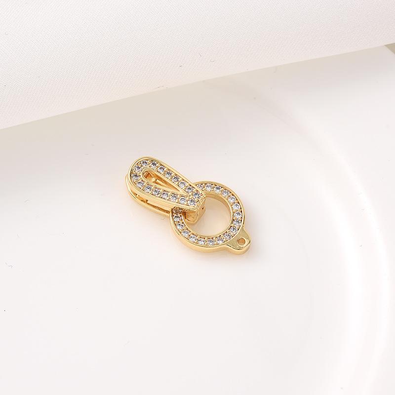 Luxury  Clasp Charms Jewelry Accessories, Brass Pave Zircon Climbing Button Necklace Pendant Bracelet Connector Jewelry